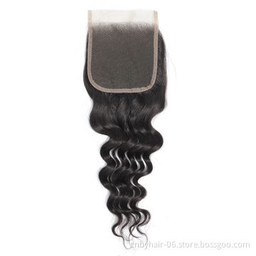 Brazilian Hair Body Wave Lace Closure 4x4 Human Hair Swiss Lace Closure Light Brown Middle Free Part Top Closures
